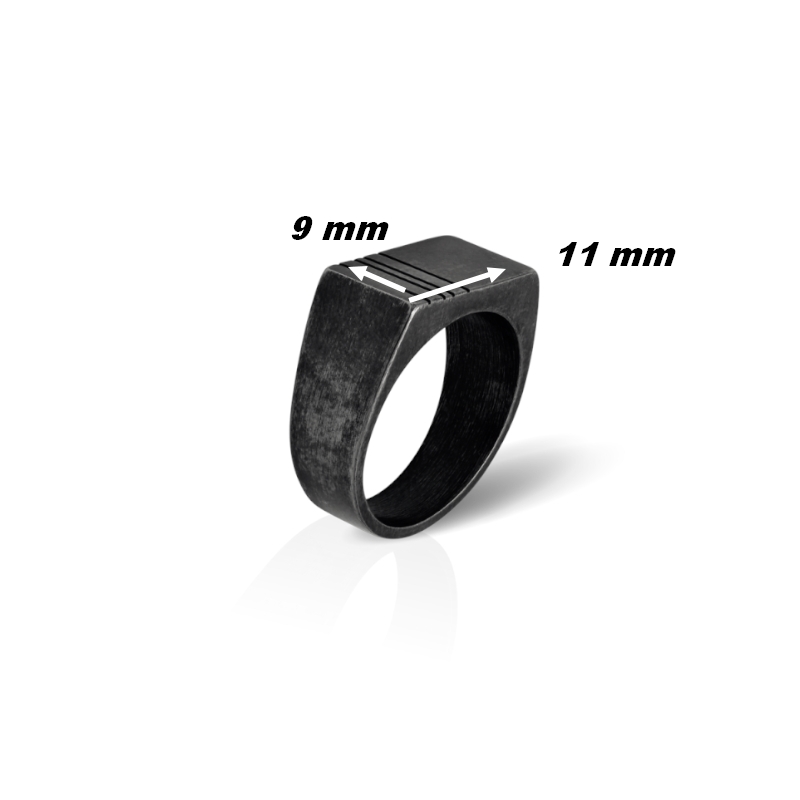 Bague-chevaliere-Acier-inoxydable-Homme-shaman-vintage-ROCHET-HA75-dimensions Bague Homme ROCHET, Acier inoxydable et câble, Shaman vintage
