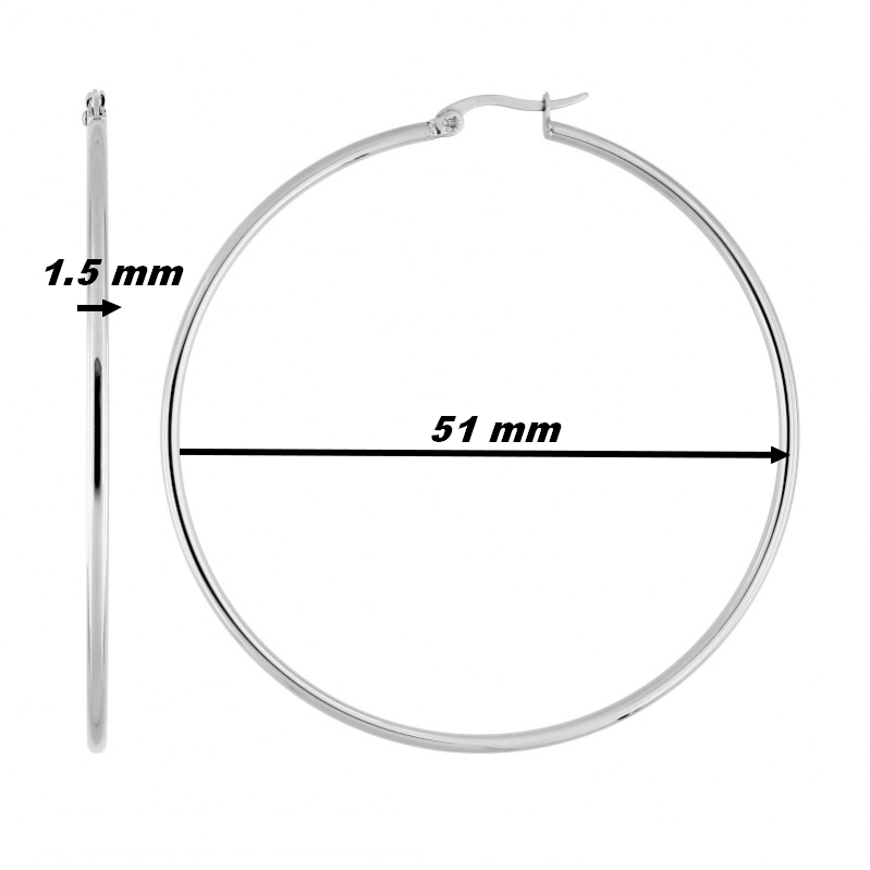 Boucles-d-oreilles-creoles-femme-Acier-inoxydable-435226-dimensions Boucles d'oreilles créoles Femme ROBBEZ MASSON, Acier inoxydable, dimensions