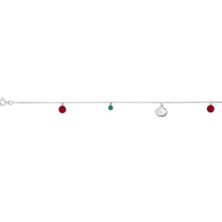 Chaîne-de-cheville-Coquillage-colorés-ROBBEZ-MASSON-Argent