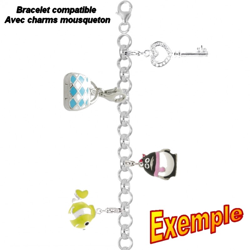 Charms-mousqueton-ROBBEZ-MASSON-Argent-Poisson-vert-2