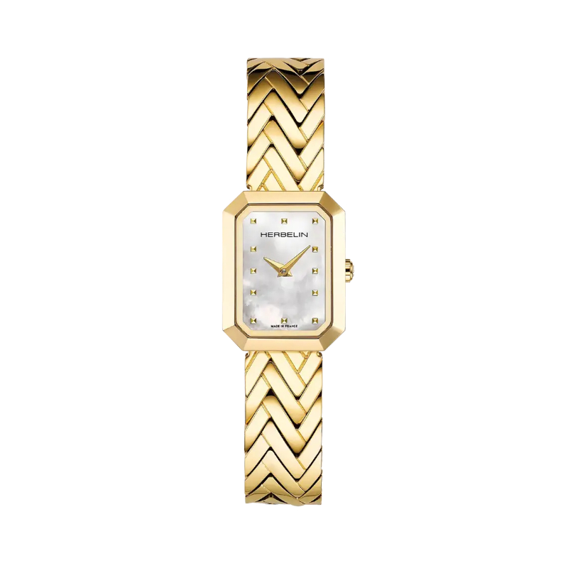 Montre-octogone-Femme-Acier-dore-inoxydable-HERBELIN-17446BP19 Montre-octogone-Femme-Acier-dore-inoxydable-HERBELIN-17446BP19
