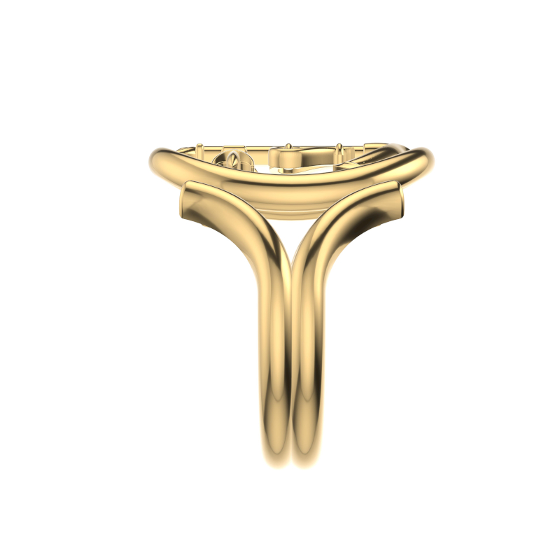 Bague Croix de Camargue Or jaune 750/1000 THOMAS JAVON vue de côté