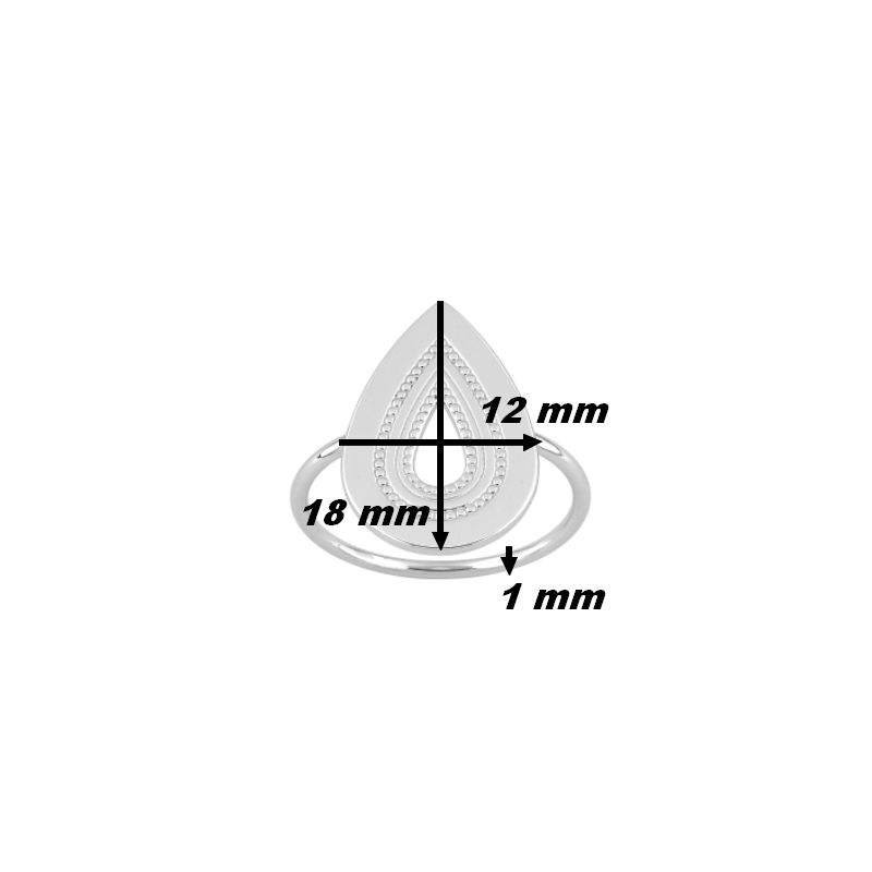 Bague Femme Argent 925/1000 MURAT, dimensions