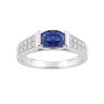 Bague Femme Argent 925/1000 et Oxydes de zirconium bleu et blancs CHRISTIAN BERNARD