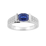 Bague Femme Argent 925/1000 et Oxydes de zirconium bleu et blancs CHRISTIAN BERNARD, largeur