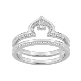 Bague Femme royale double Argent 925/1000 et Oxyde de zirconium MURAT