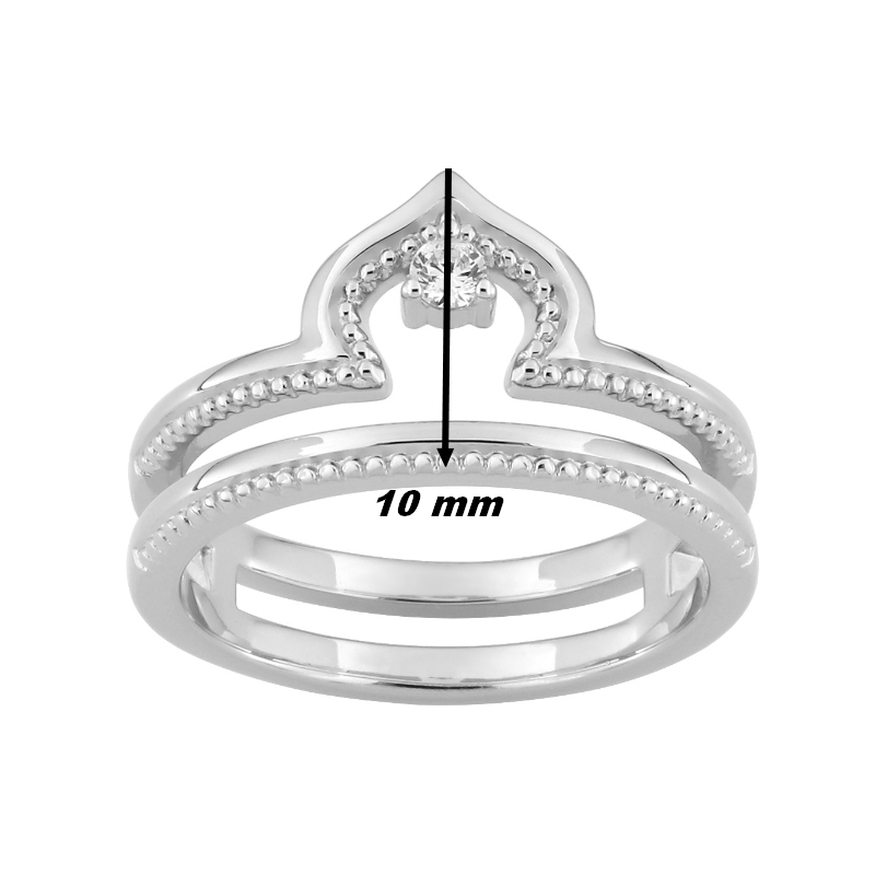 Bague-Femme-Argent-et-oxyde-MURAT-307566-1-largeur Bague Femme royale double Argent 925/1000 et Oxyde de zirconium MURAT, largeur