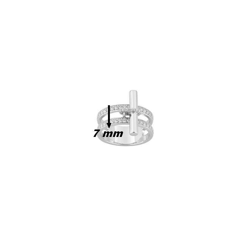 Bague-Femme-Argent-et-oxydes-MURAT-307013-1-largeur Bague breloque Femme Argent 925/1000 et Oxydes de zirconium MURAT, largeur