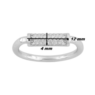 Bague Femme Argent 925/1000 et Oxydes de zirconium MURAT, dimensions