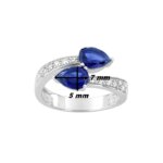 Bague Femme goutte Argent 925/1000 et Oxydes de zirconium blancs et bleus CHRISTIAN BERNARD, dimensions