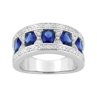 Bague Femme Argent 925/100 et Oxydes de zirconium bleus et blancs CHRISTIAN BERNARD