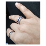 Bague Femme Argent 925/100 et Oxydes de zirconium bleus et blancs CHRISTIAN BERNARD portée