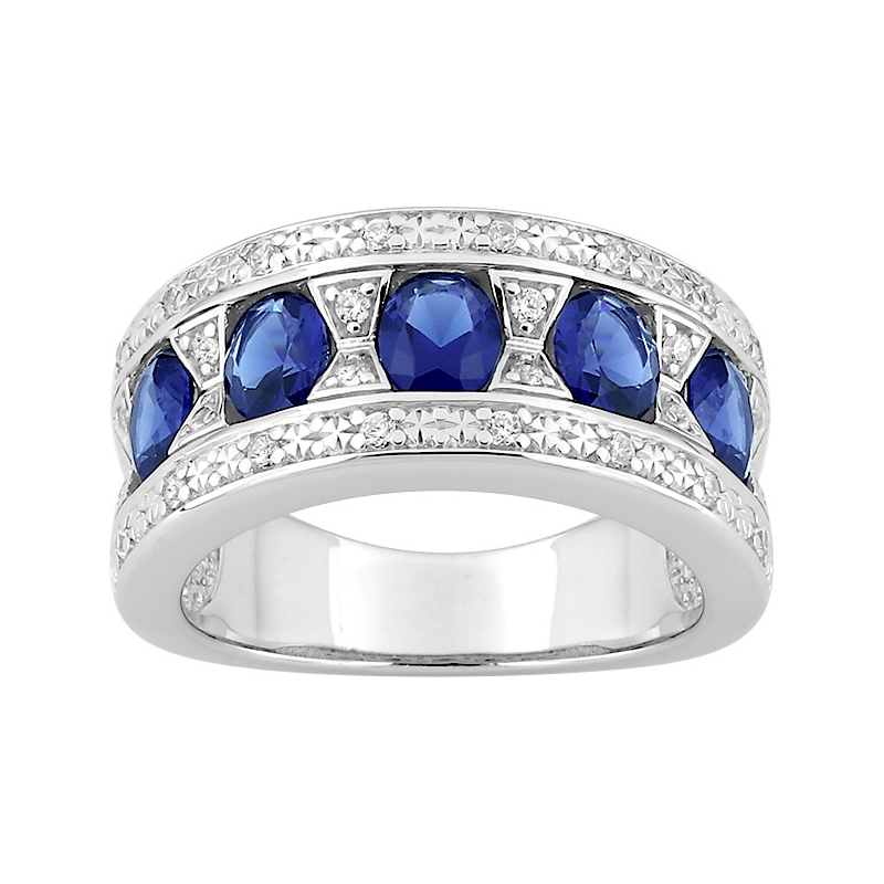Bague-Femme-Argent-et-oxydes-bleus-et-blancs-CHRISTIAN-BERNARD-337957-2 Bague Femme Argent 925/100 et Oxydes de zirconium bleus et blancs CHRISTIAN BERNARD