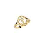 Bague femme croix camarguaise or jaune profil