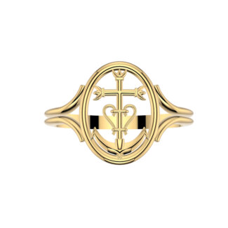 Bague femme croix camarguaise or jaune