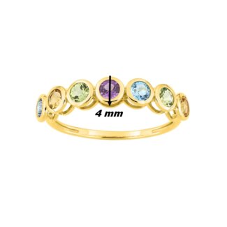 Bague Femme Or jaune750/1000, Améthyste, Topaze, Citrine et Péridot ROBBEZ MASSON, largeur