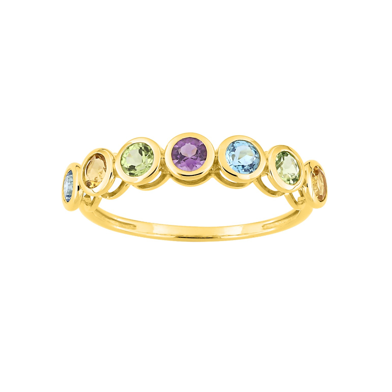 Bague Femme Or jaune750/1000, Améthyste, Topaze, Citrine et Péridot ROBBEZ MASSON