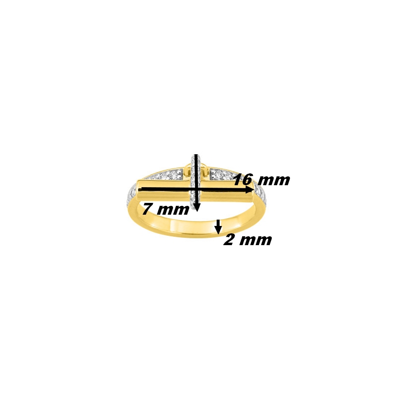 Bague-Femme-Plaque-Or-et-oxydes-MURAT-107018-1-dimensions Bague breloque Plaqué Or et Oxydes de zirconium MURAT, dimensions