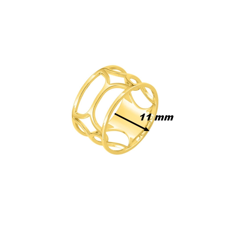 Bague-Femme-graphique-Plaque-Or-MURAT-107009-largeur Bague Femme graphique Plaqué Or MURAT, largeur