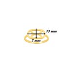 Bague Femme graphique Plaqué Or MURAT, dimensions