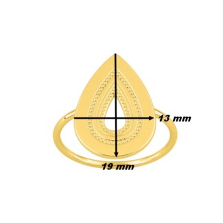 Bague Femme Plaqué Or MURAT, dimensions