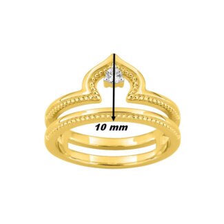 Bague Femme Plaqué Or et Oxydes de zirconium MURAT, largeur