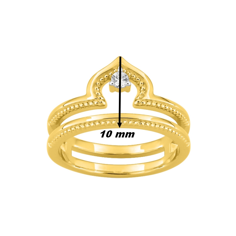 Bague-Femme-plaque-or-et-oxyde-MURAT-107566-1-largeur Bague Femme Plaqué Or et Oxydes de zirconium MURAT, largeur