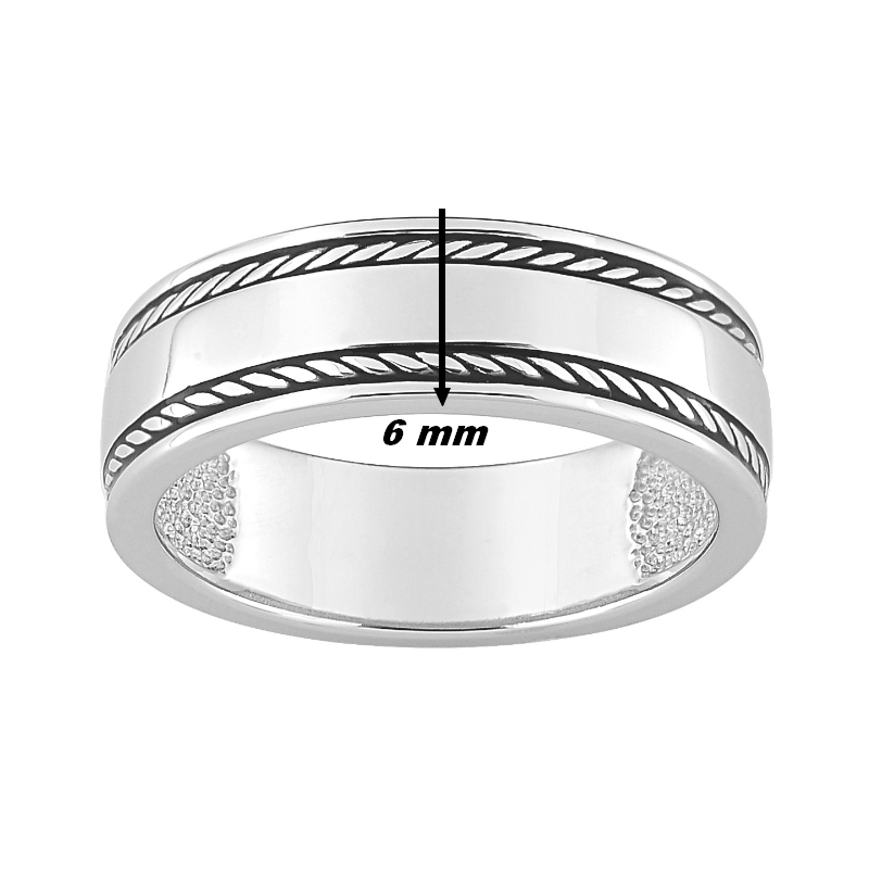 Bague-Homme-Argent-MURAT-307243-largeur Bague Homme Argent MURAT, largeur