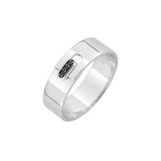 Bague Homme Argent et Oxydes noirs MURAT