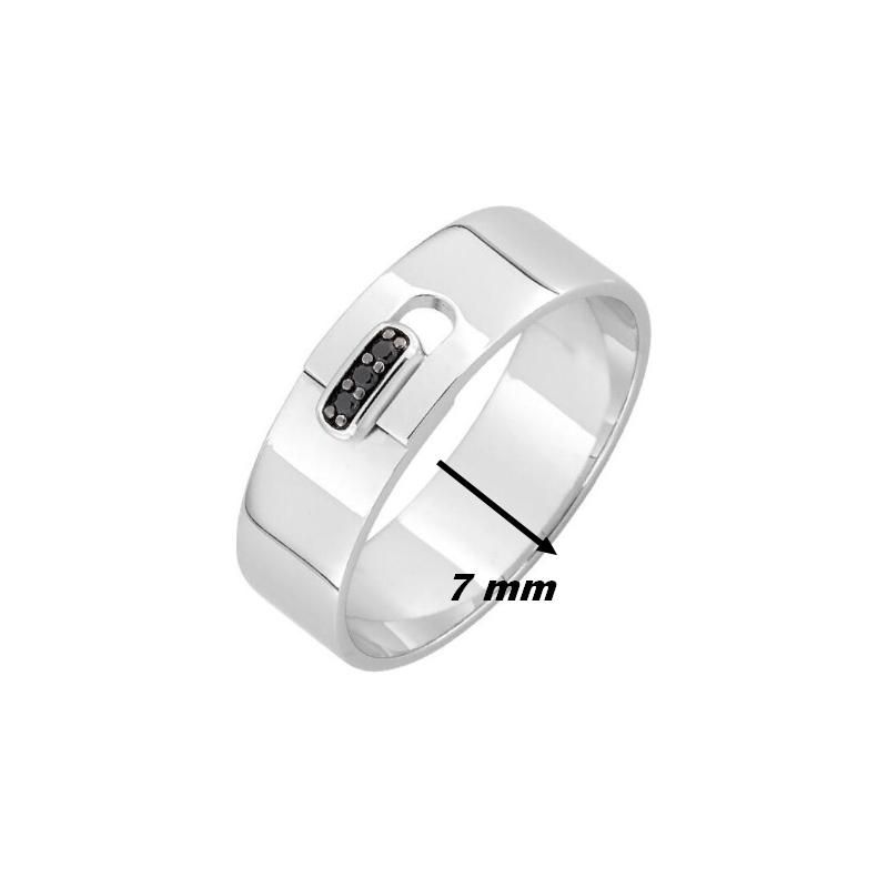 Bague-Homme-Argent-et-oxydes-noirs-MURAT-307003-9-largeur Bague Homme Argent et Oxydes noirs MURAT, largeur