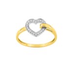 Bague en or jaune en forme de coeur