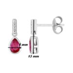 Boucles d’oreilles pendantes Femme Argent 925/1000 et Oxydes de zirconium rouges et blancs CHRISTIAN BERNARD, dimensions