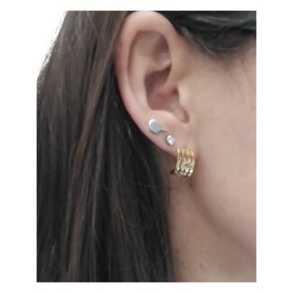 Boucles d'oreilles Femme Plaqué Or Guy Laroche portées