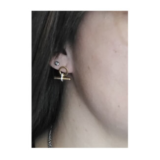 Boucles d'oreilles Femme Plaqué Or et Oxydes MURAT portées