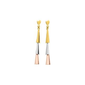 Boucles d’oreilles pendantes Femme 3 Ors (jaune, blanc, rose) 750/1000 ROBBEZ MASSON