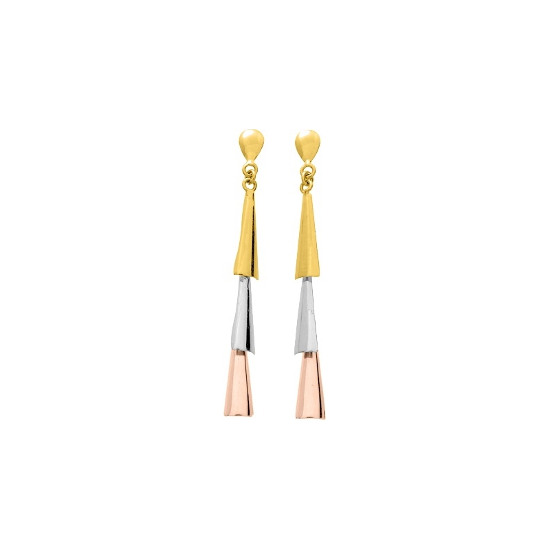 Boucles d’oreilles pendantes Femme 3 Ors (jaune, blanc, rose) 750/1000 ROBBEZ MASSON
