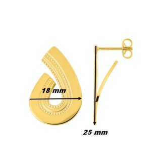 Boucles d'oreilles pendantes Femme Plaqué Or MURAT, dimensions