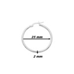 Boucles d’oreilles créoles Femme Or blanc 750/1000 ROBBEZ MASSON, dimensions