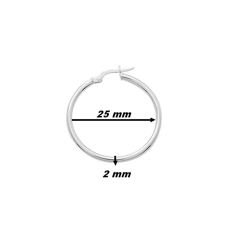 Boucles d’oreilles créoles Femme Or blanc 750/1000 ROBBEZ MASSON, dimensions