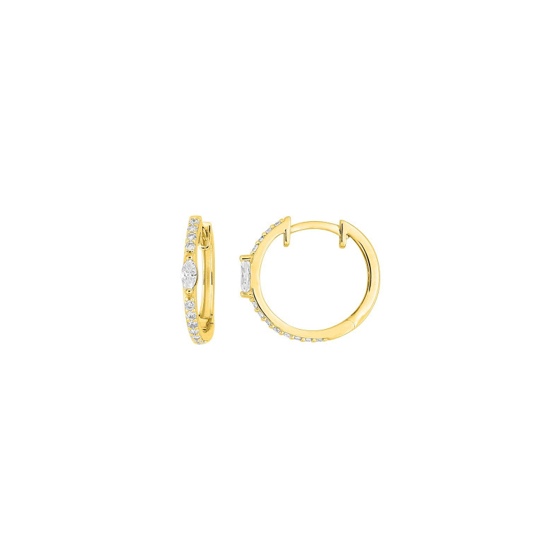 Boucles d'oreilles créoles Femme Plaqué Or et Oxydes MURAT