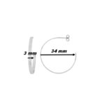 Boucles d'oreilles demi créoles Femme Argent MURAT, dimensions