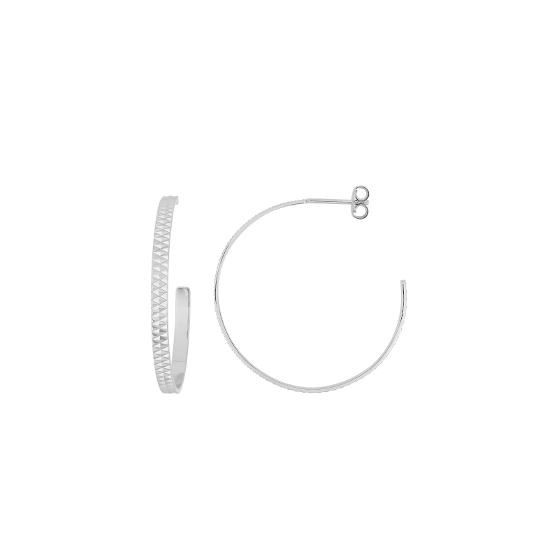 Boucles-d-oreilles-demi-creoles-Femme-Argent-MURAT-305002 Boucles d'oreilles demi créoles Femme Argent MURAT