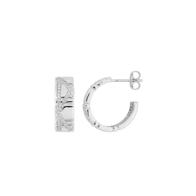 Boucles-d-oreilles-demi-creoles-Femme-Argent-et-oxydes-MURAT-305007-1 Boucles d'oreilles demi créoles femme Argent et Oxydes MURAT