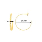 Boucles d'oreilles demi créoles Femme Plaqué Or MURAT, dimensions