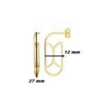 Boucles d'oreilles pendantes graphique Femme Plaqué Or MURAT, dimensions