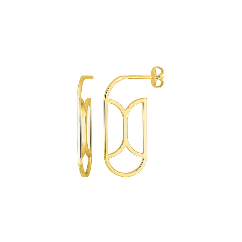 Boucles d'oreilles pendantes graphique Femme Plaqué Or MURAT