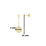 Boucles d’oreilles pendantes Femme Arbre de vie Or jaune 750/1000 ROBBEZ MASSON, dimensions