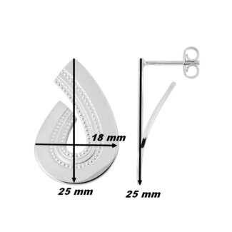 Boucles d'oreilles pendantes Femme Argent MURAT, dimensions