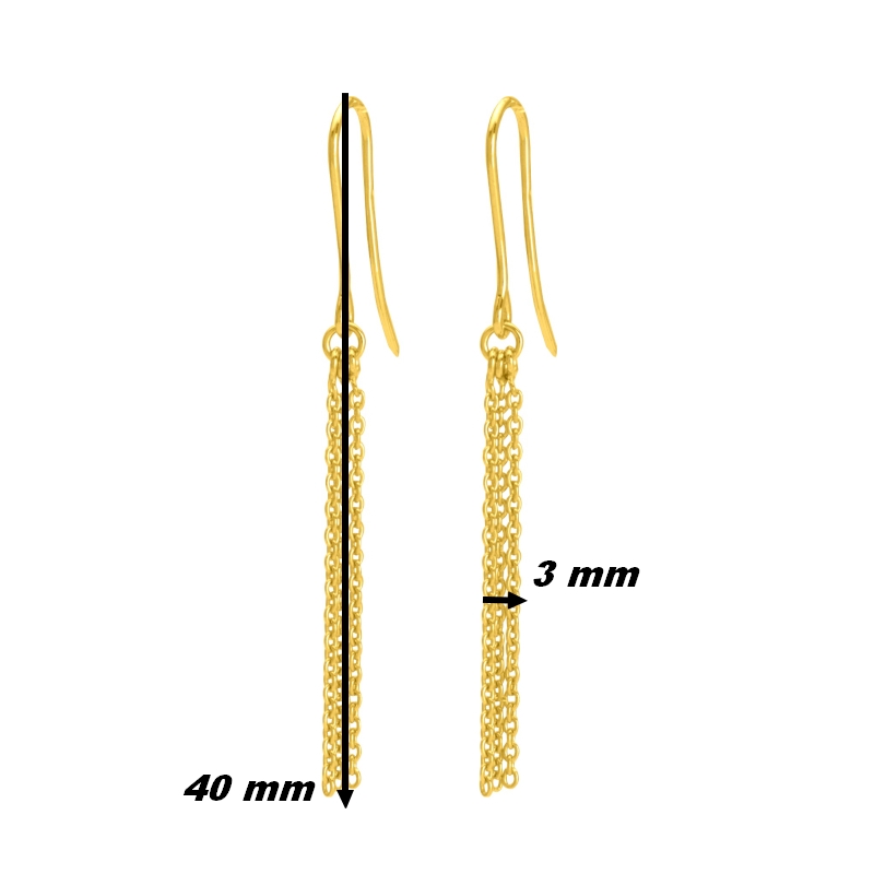 Boucles d’oreilles pendantes Femme Or jaune 750/1000 ROBBEZ MASSON, dimensions
