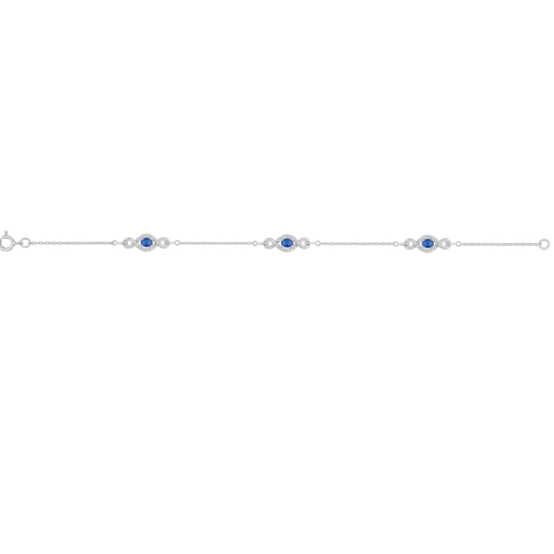 Bracelet Femme Argent 925/1000 et Oxydes de zirconium bleus et blancs CHRISTIAN BERNARD,entier